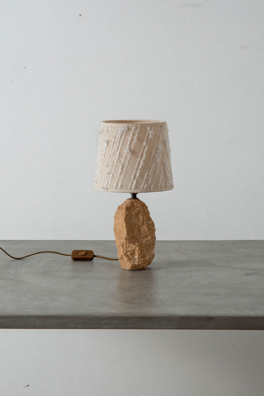 Table Lamp in Stone and Fabric