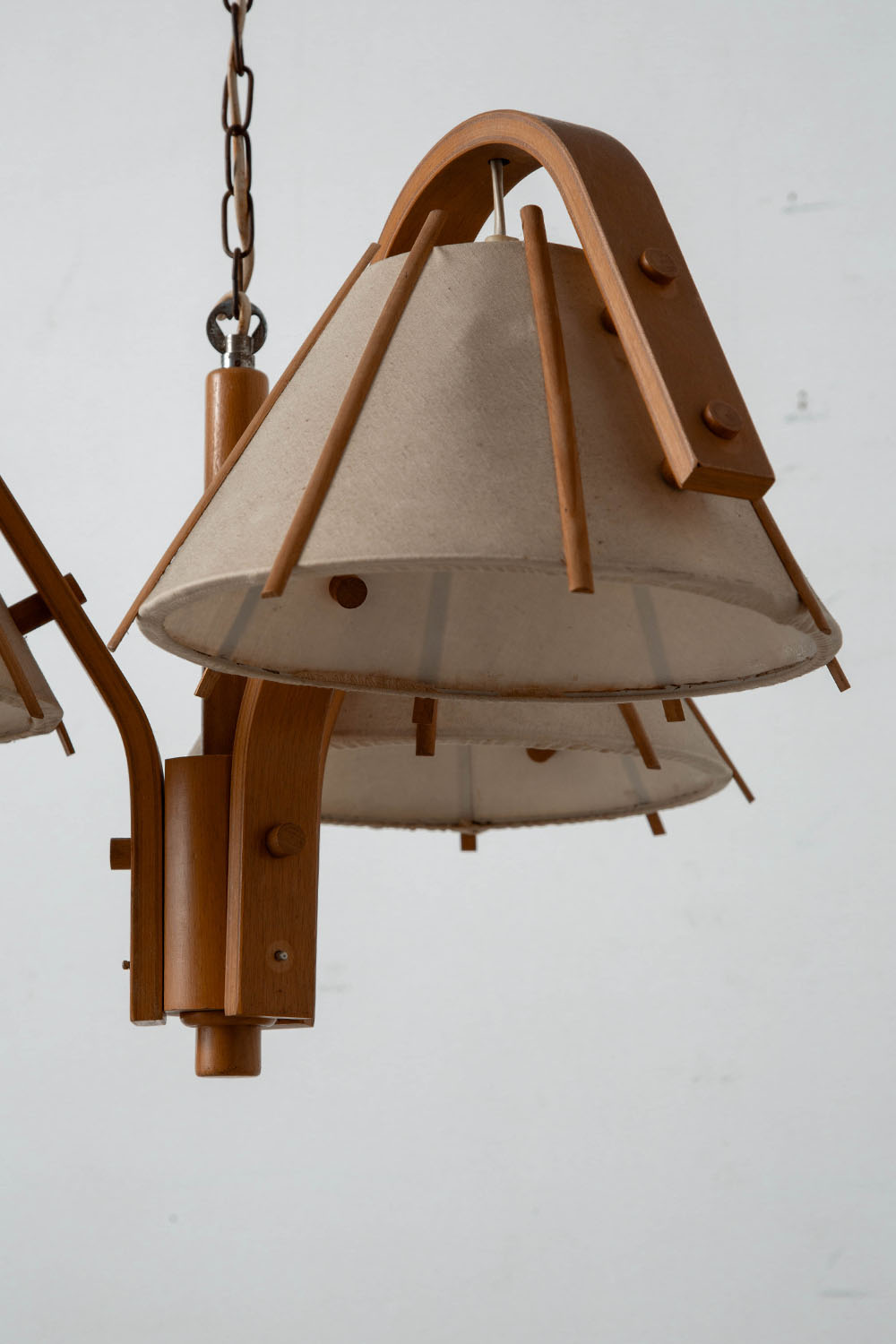 Chandelier by Jan Wickelgren for Aneta in Wood and Fabric