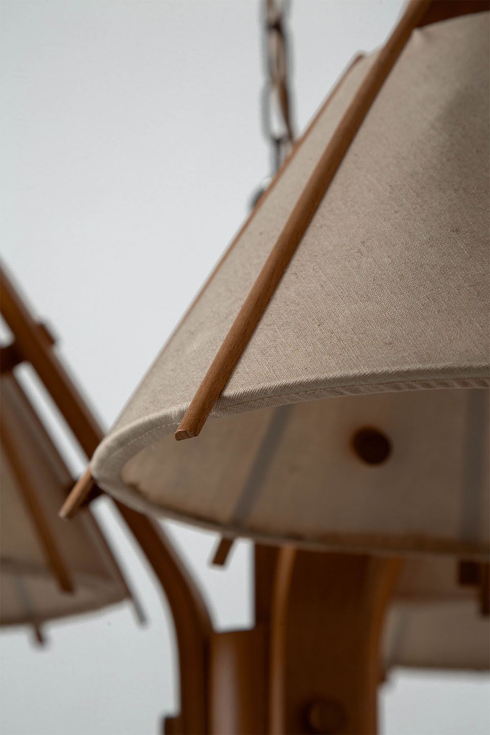Chandelier by Jan Wickelgren for Aneta in Wood and Fabric