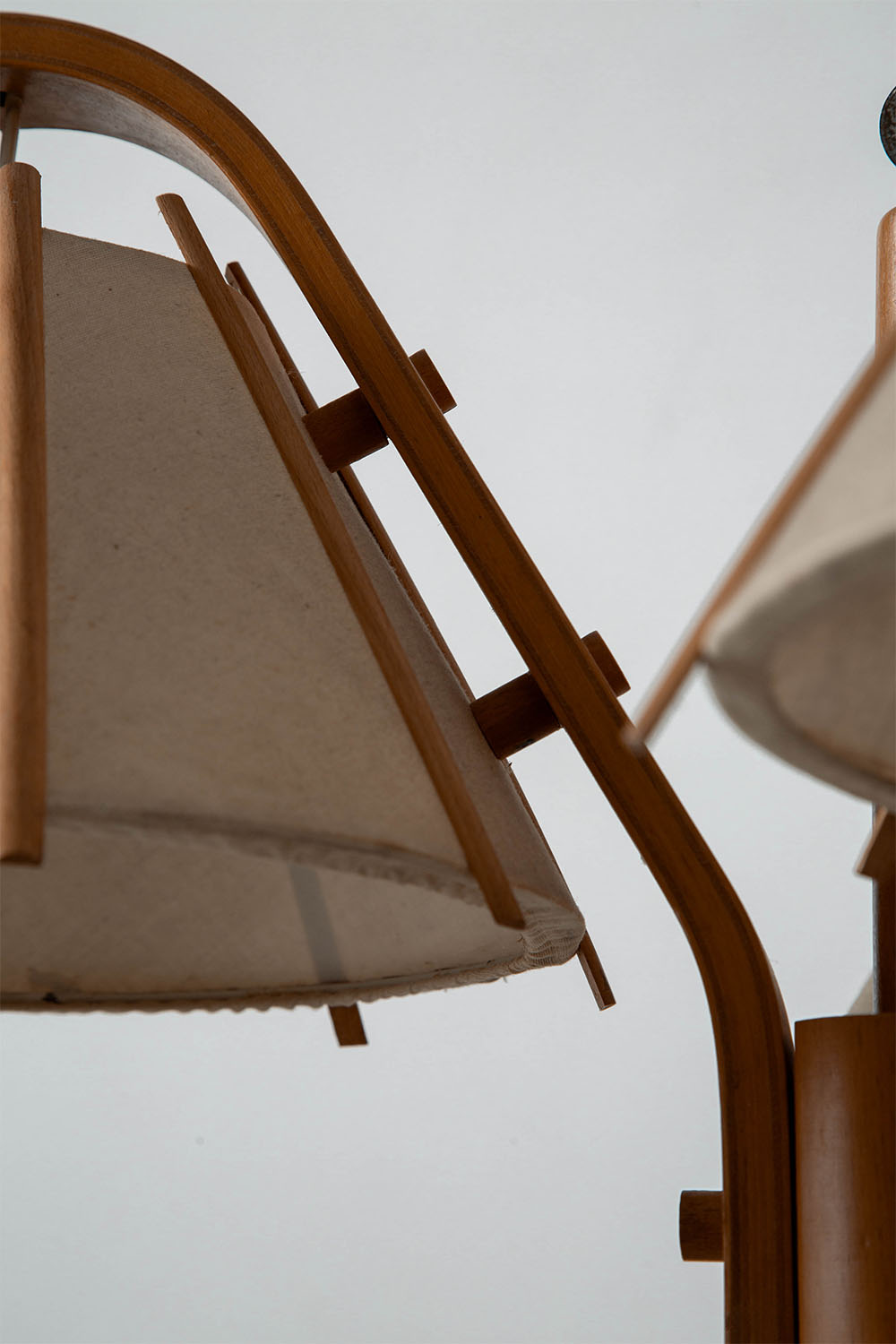 Chandelier by Jan Wickelgren for Aneta in Wood and Fabric