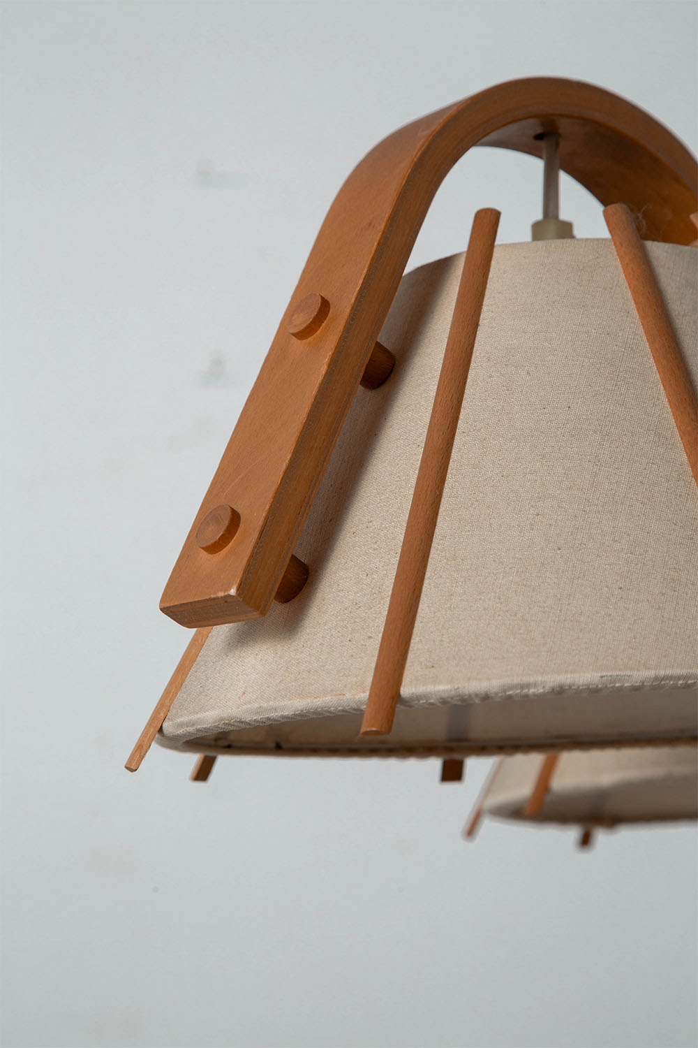 Chandelier by Jan Wickelgren for Aneta in Wood and Fabric