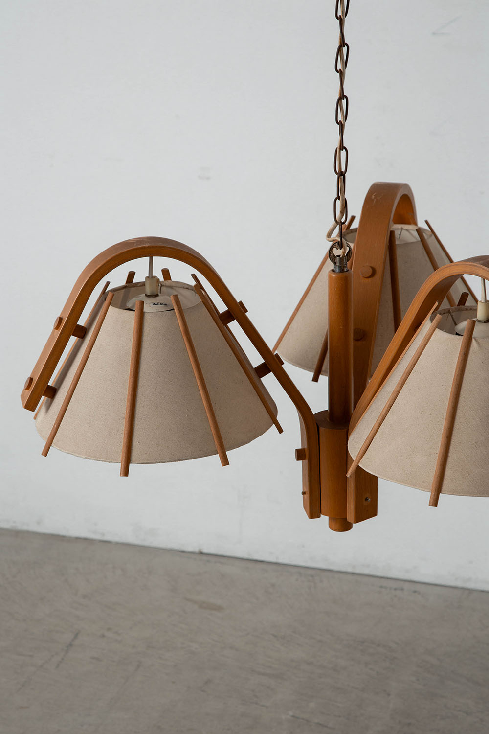 Chandelier by Jan Wickelgren for Aneta in Wood and Fabric