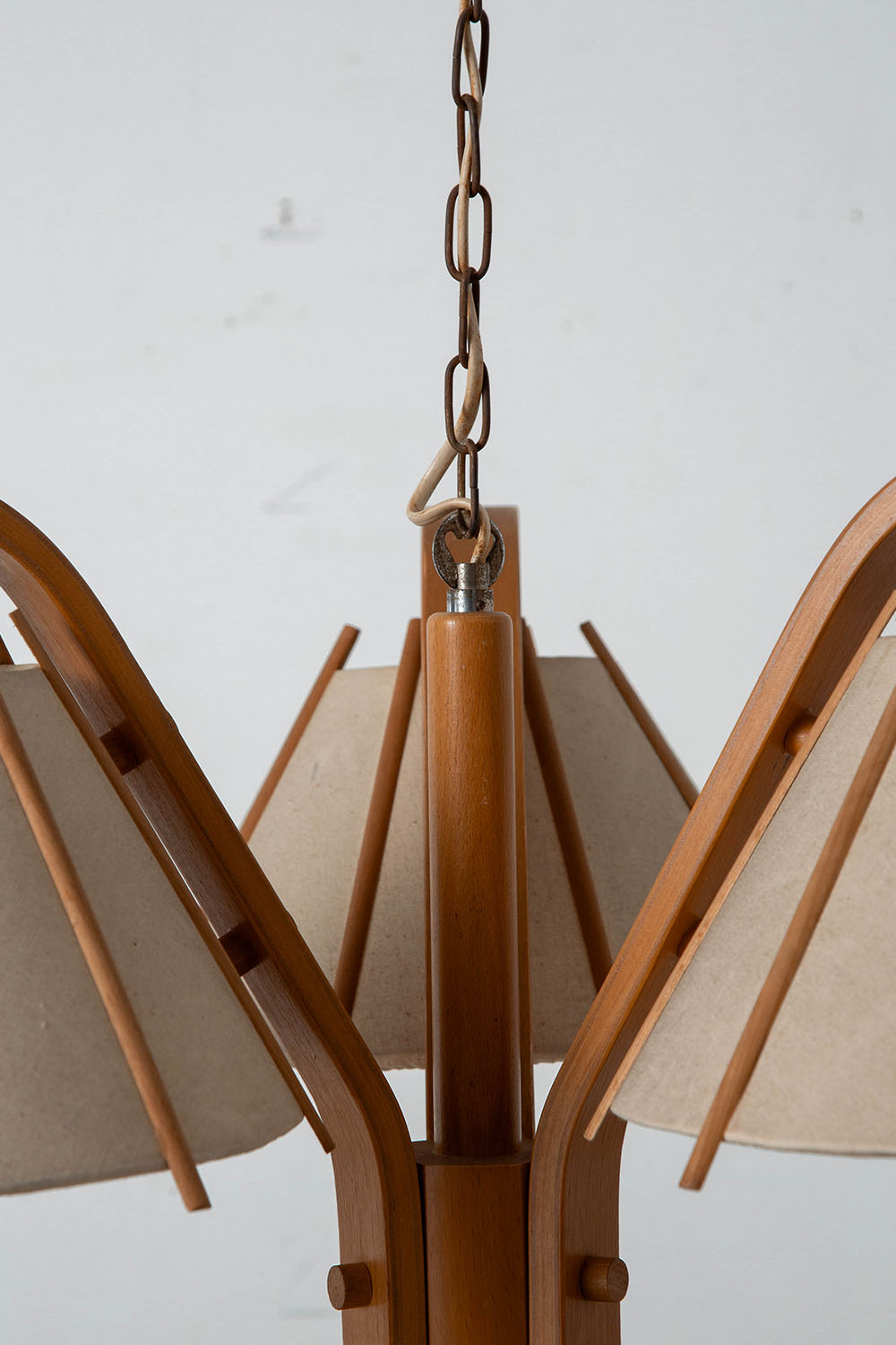 Chandelier by Jan Wickelgren for Aneta in Wood and Fabric