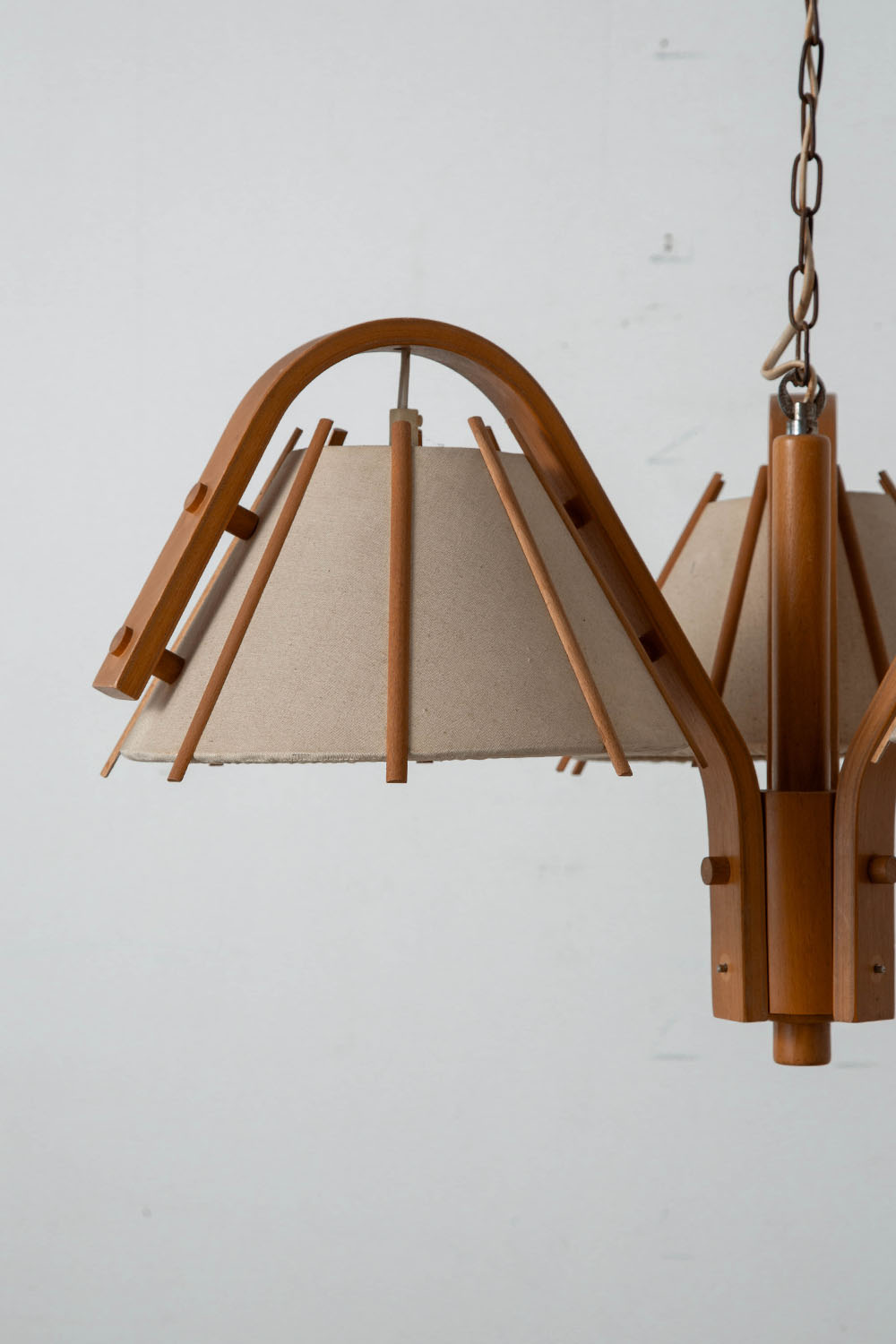 Chandelier by Jan Wickelgren for Aneta in Wood and Fabric