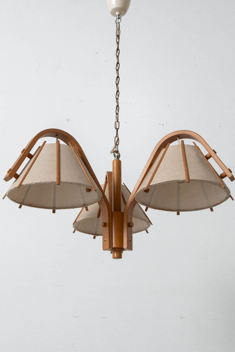 Chandelier by Jan Wickelgren for Aneta in Wood and Fabric
