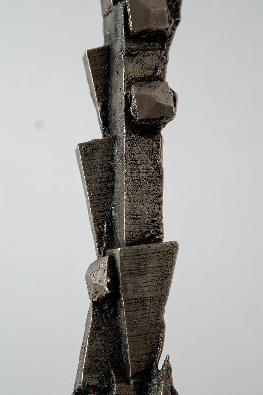 Brutalism Sculpture in Steel and Wood