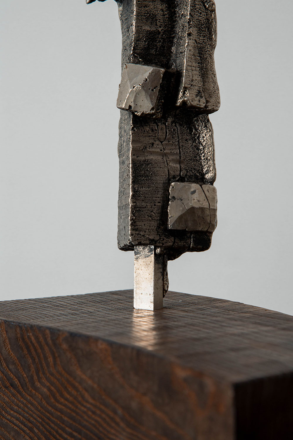 Brutalism Sculpture in Steel and Wood