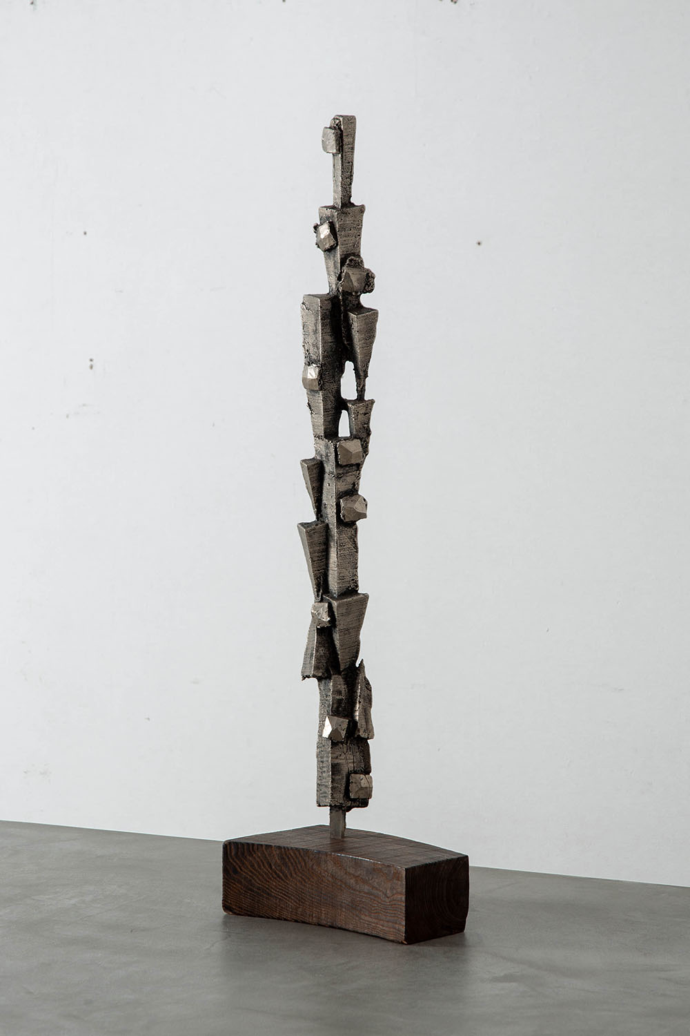 Brutalism Sculpture in Steel and Wood