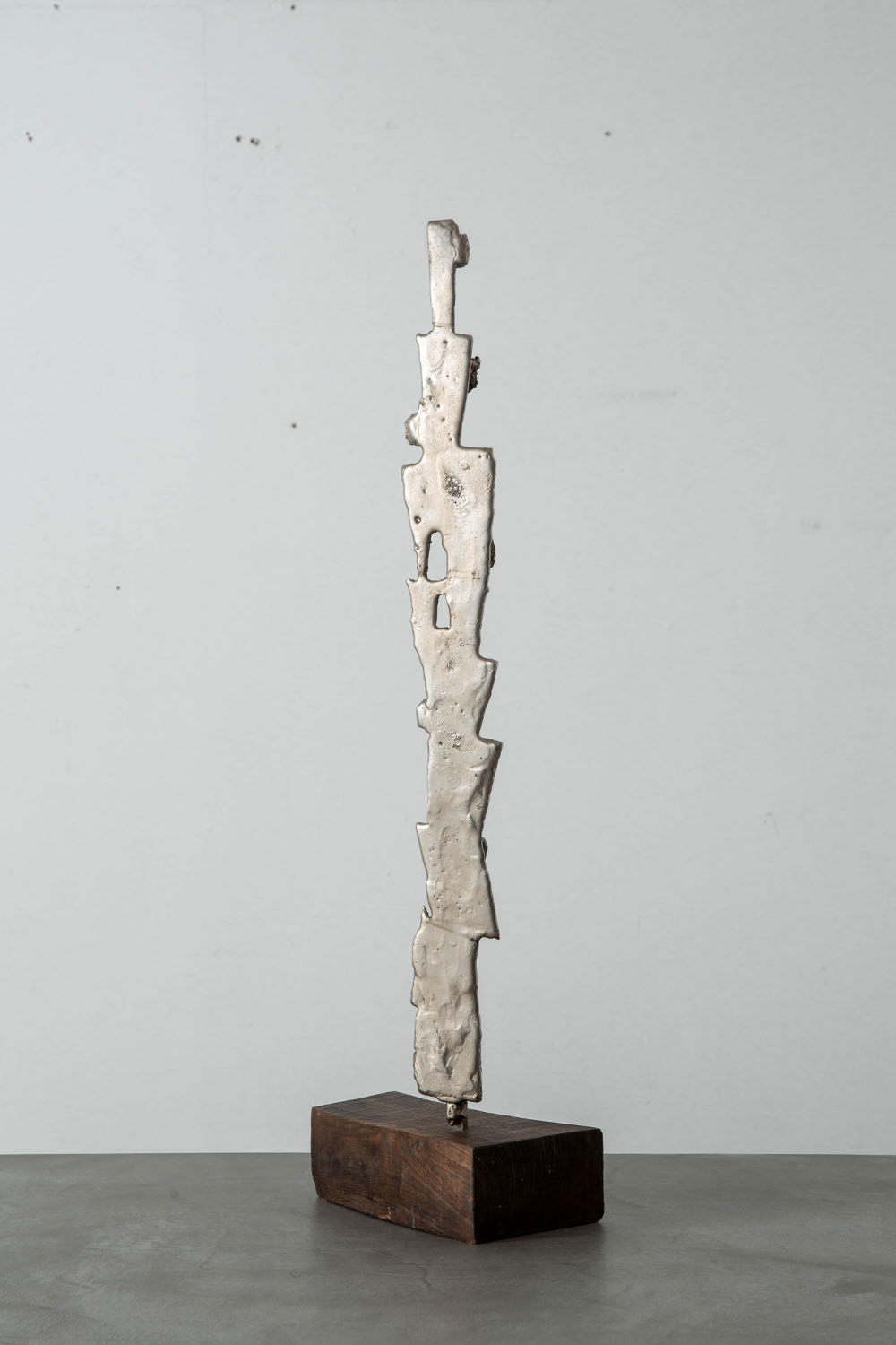 Brutalism Sculpture in Steel and Wood