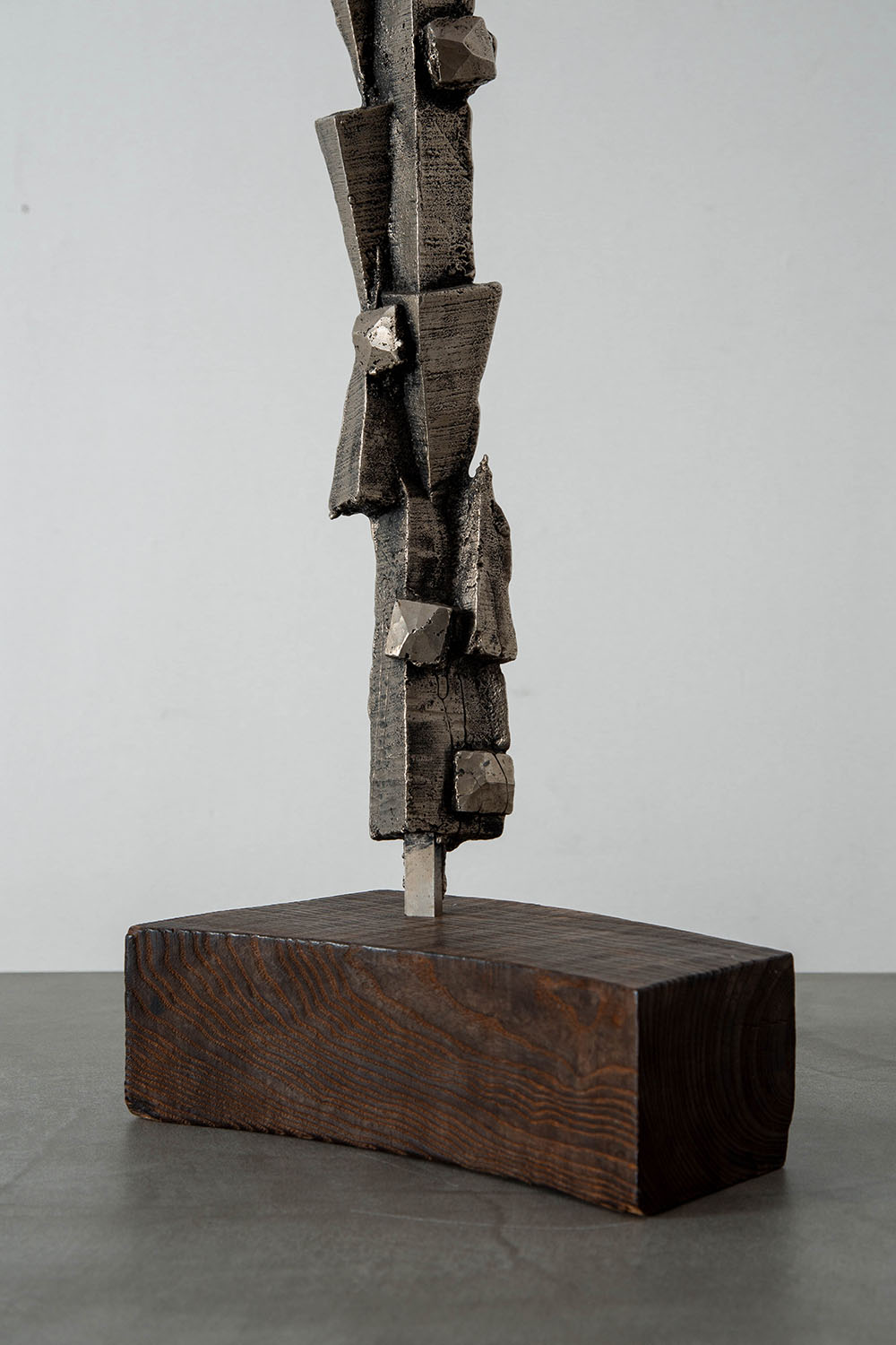 Brutalism Sculpture in Steel and Wood