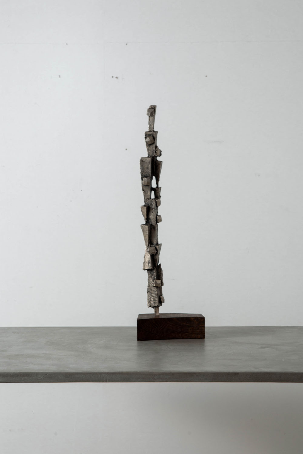 Brutalism Sculpture in Steel and Wood