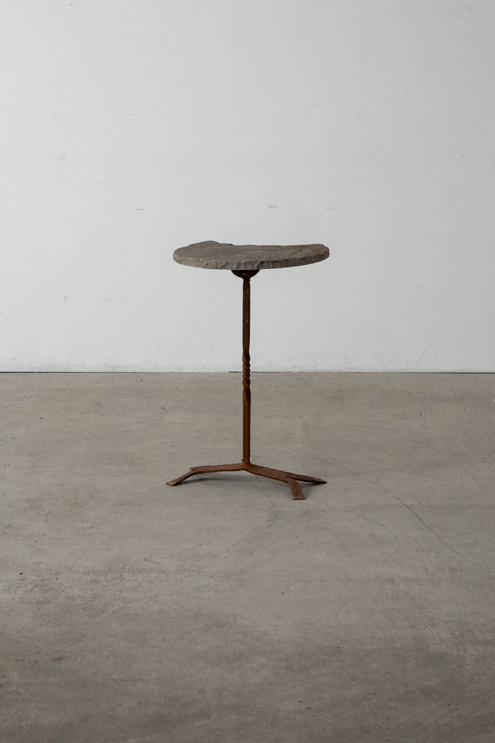 Side Table in Stone and Iron