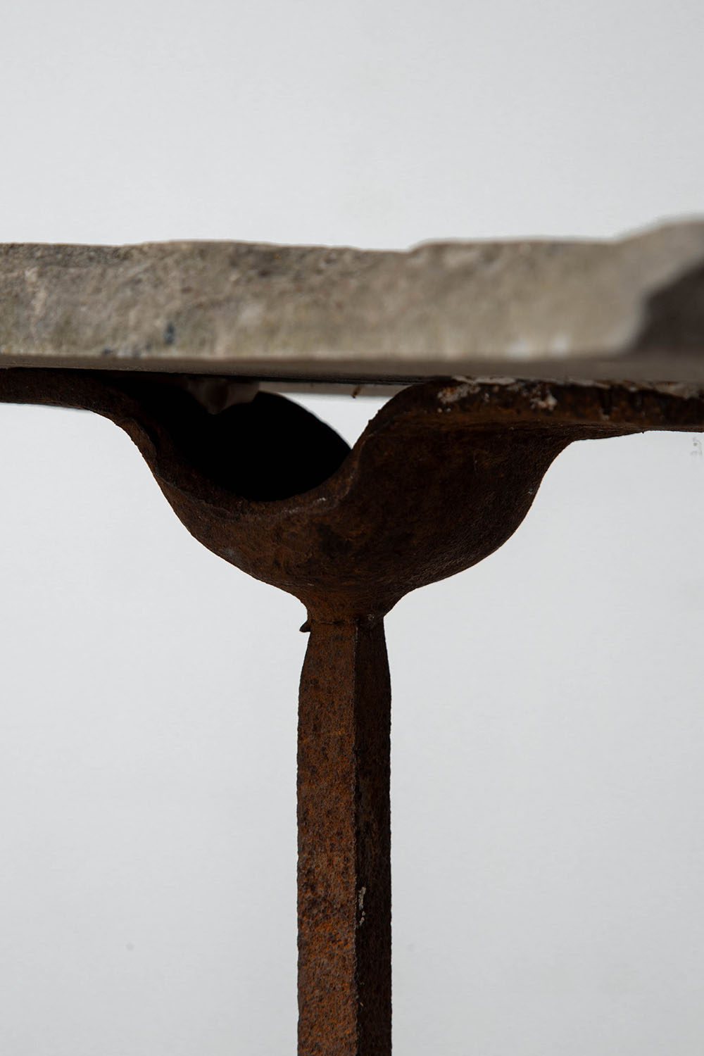 Side Table in Stone and Iron