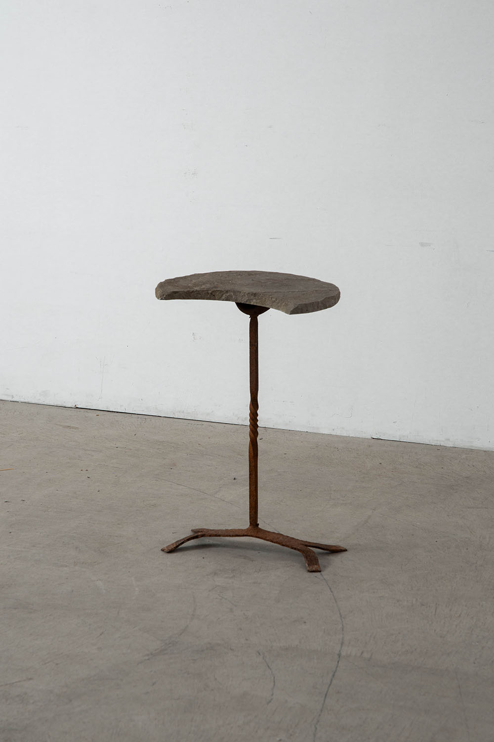 Side Table in Stone and Iron