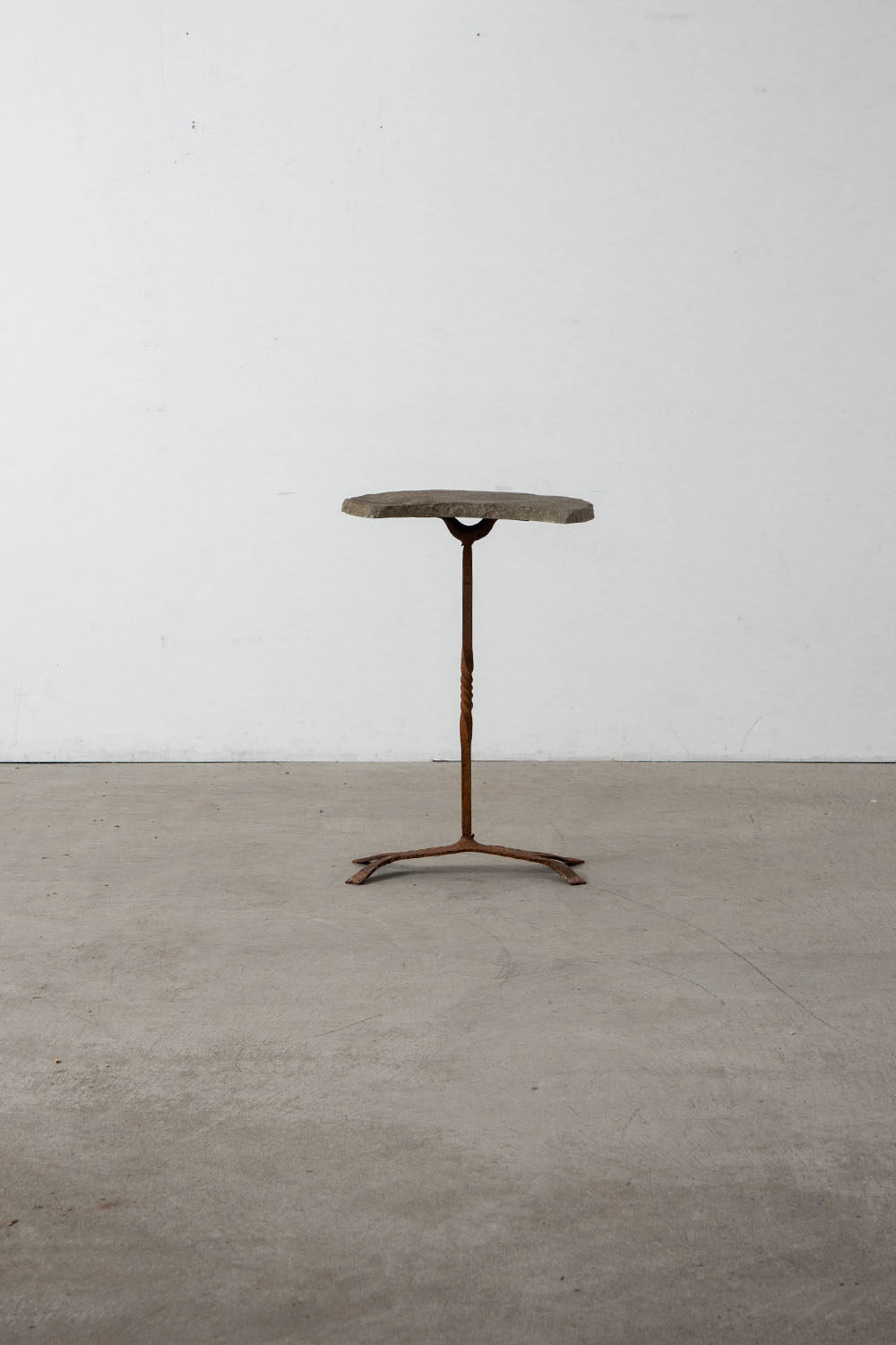 Side Table in Stone and Iron