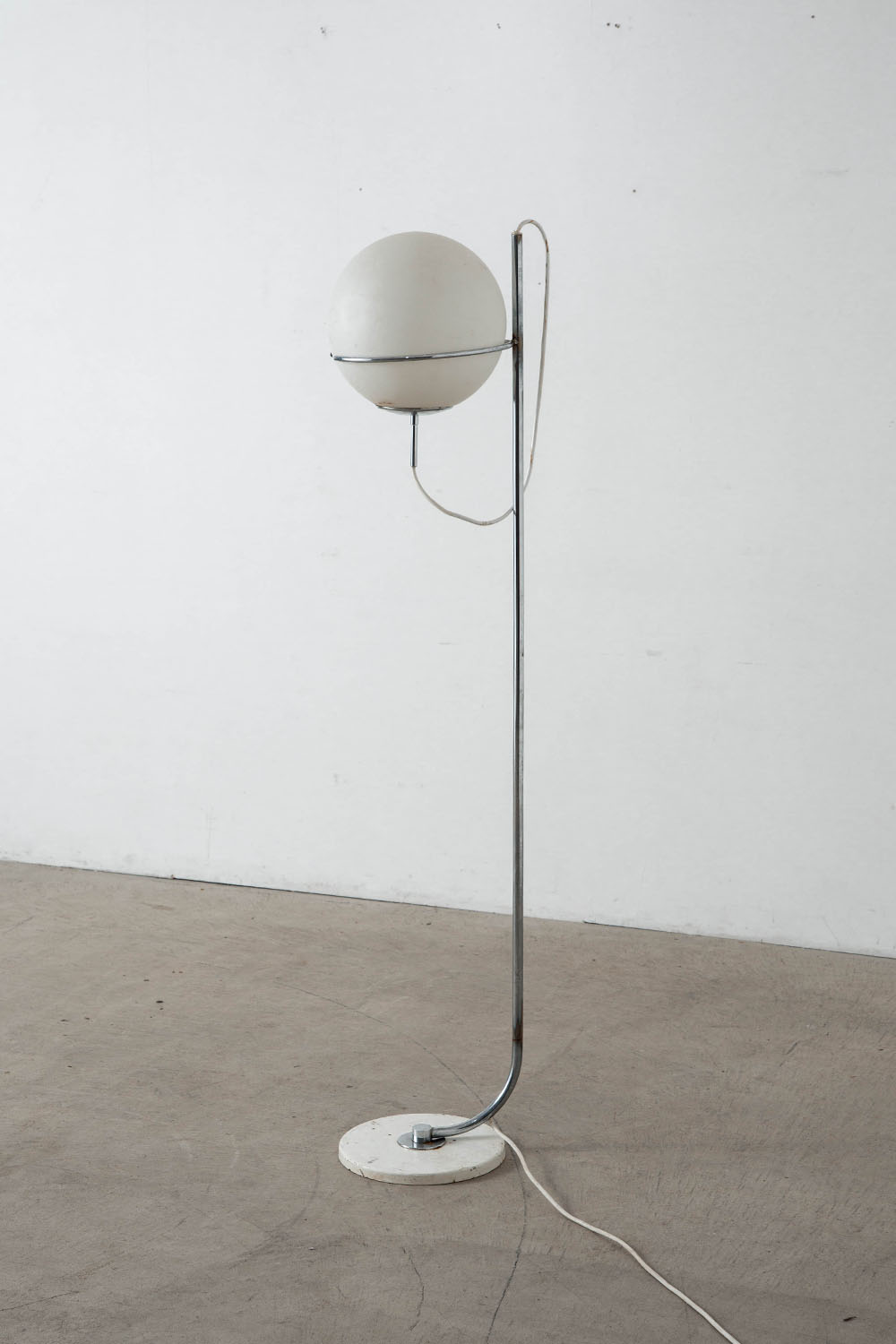Floor Lamp in Glass , Chrome and Marble