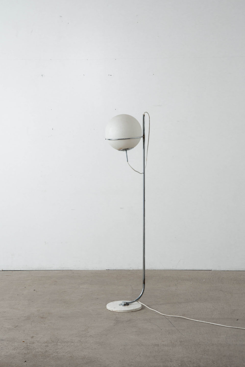 Floor Lamp in Glass , Chrome and Marble