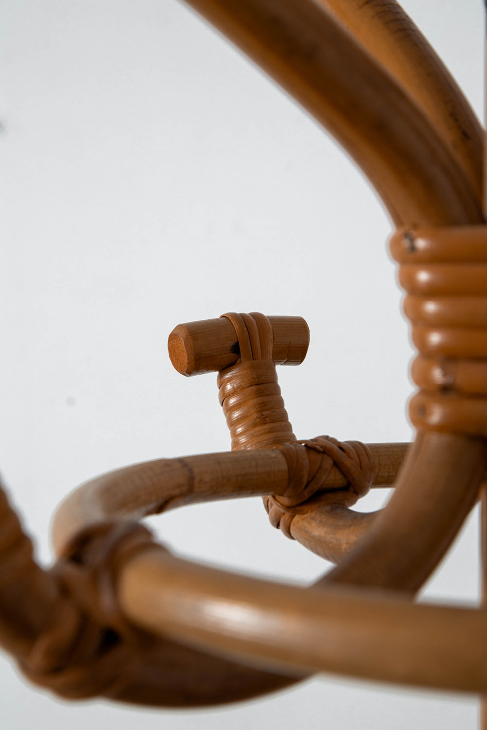 Coat Rack in Wood and Rattan