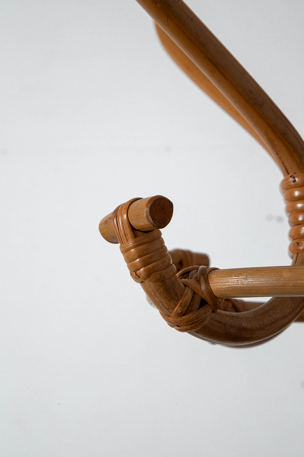 Coat Rack in Wood and Rattan