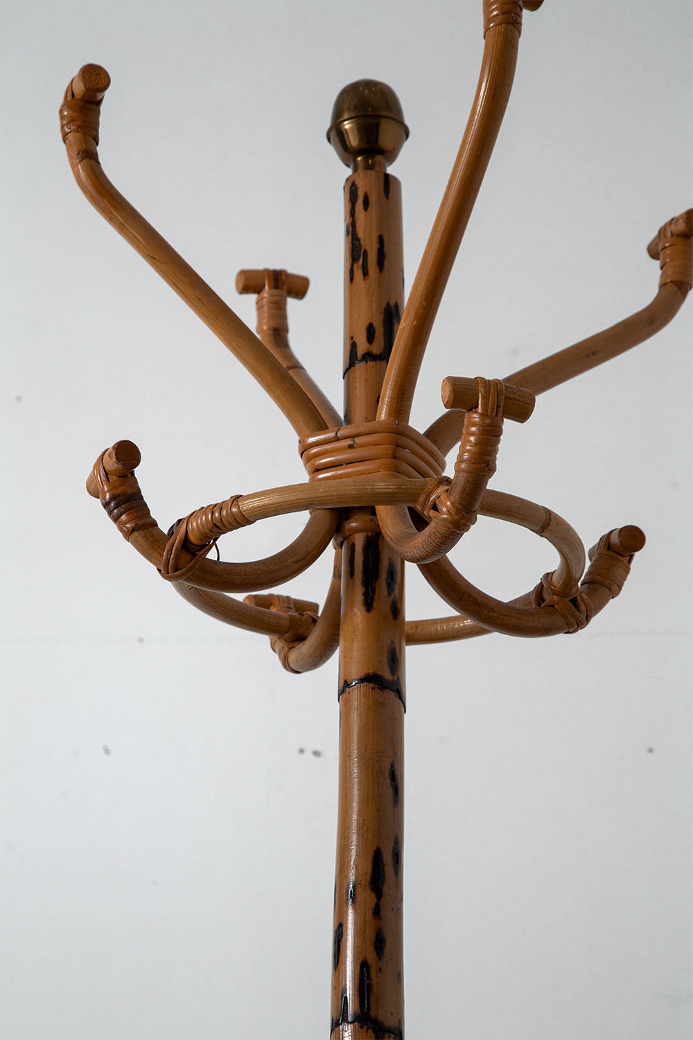 Coat Rack in Wood and Rattan