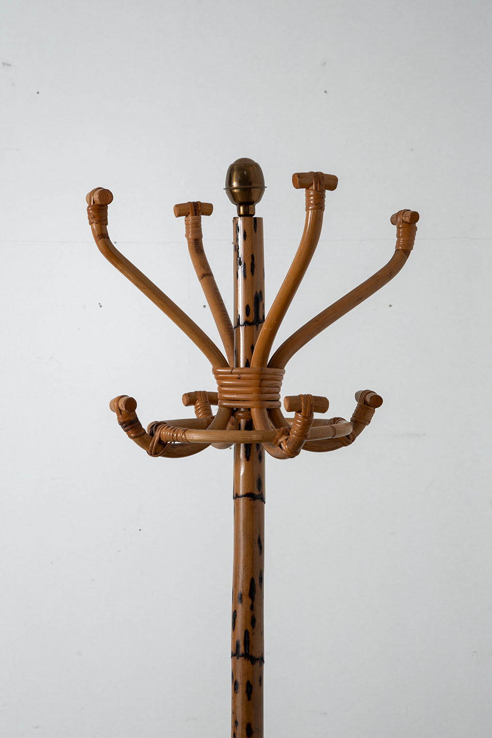 Coat Rack in Wood and Rattan