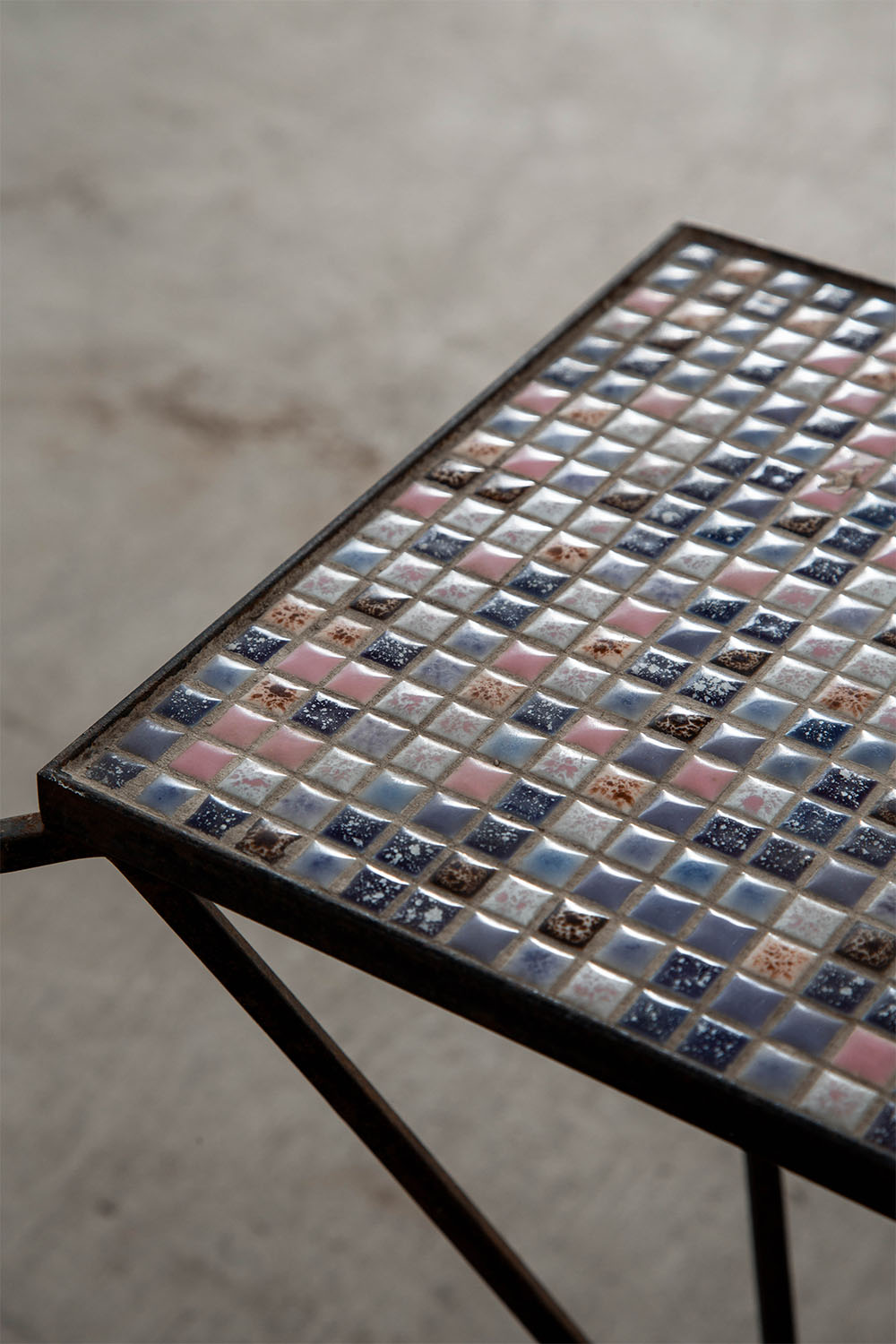 Side Table in Tile and Steel