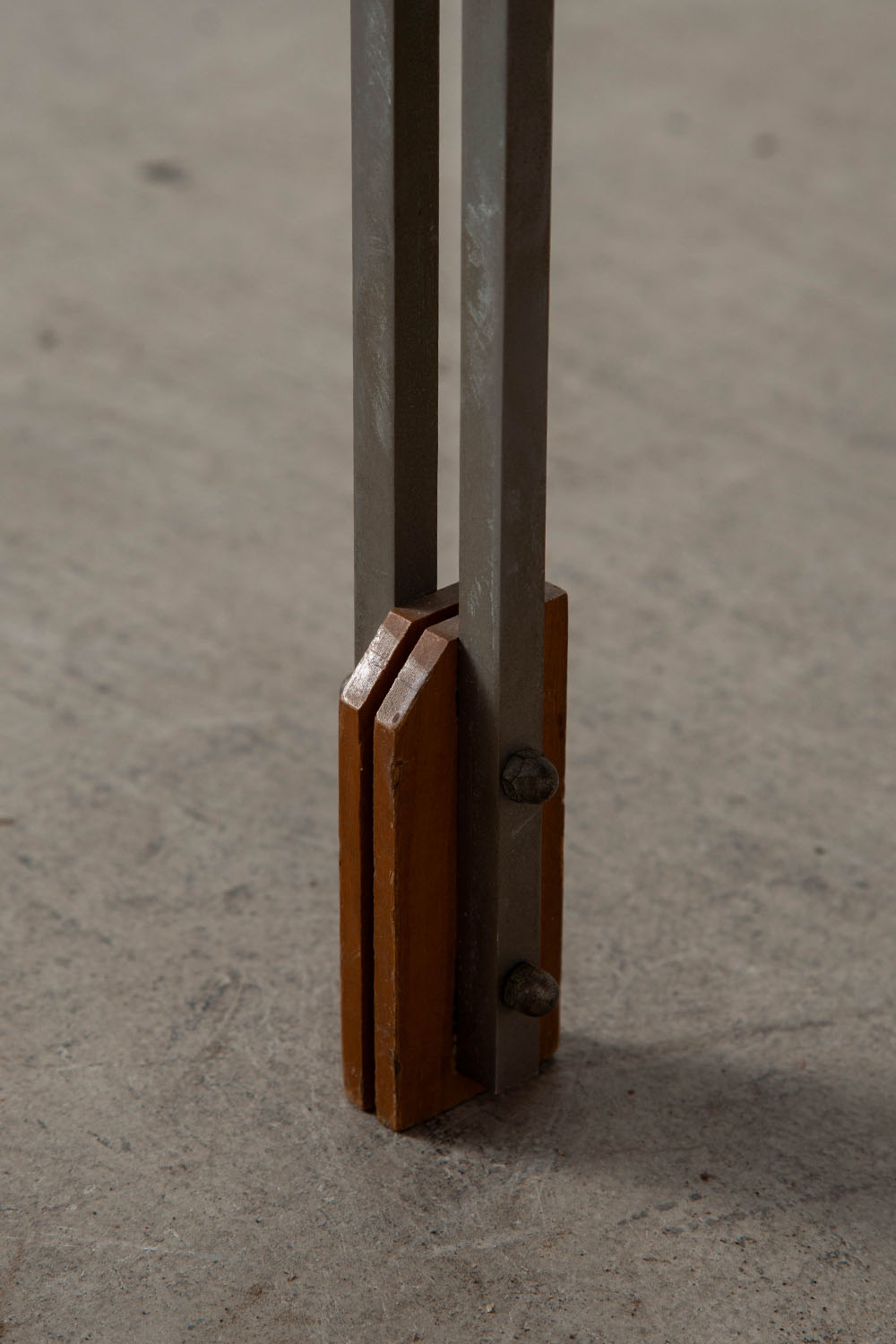 Stool in Wood , Fabric and Metal