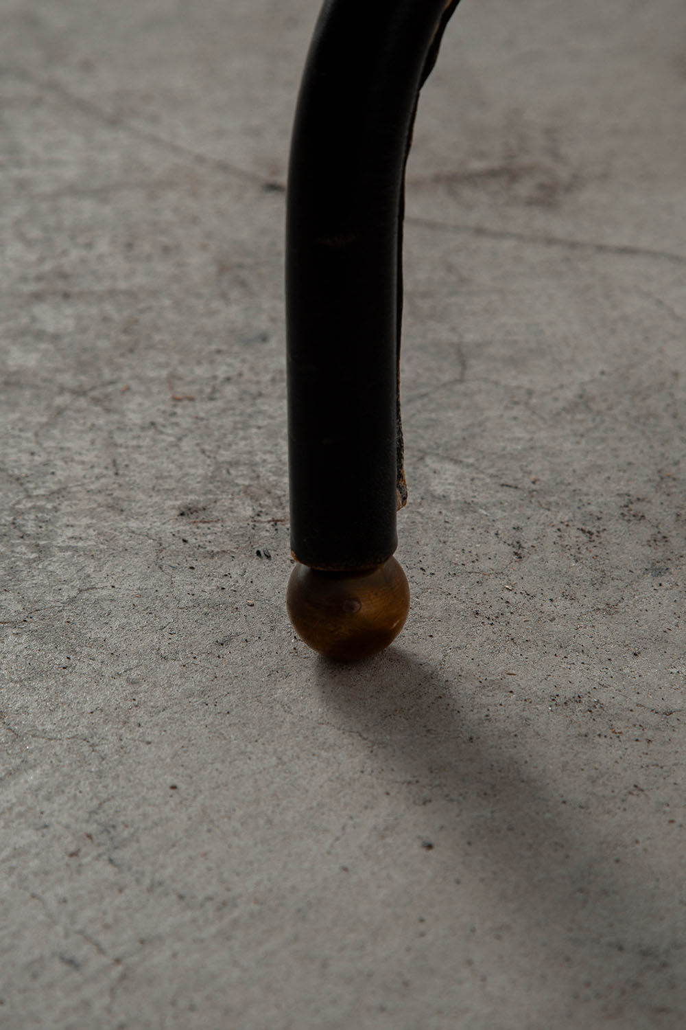 Floor lamp by Jacques Adnet in Wood , Steel and Brass