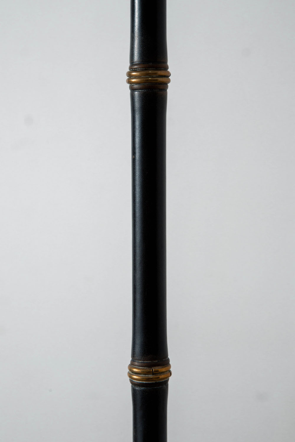 Floor lamp by Jacques Adnet in Wood , Steel and Brass