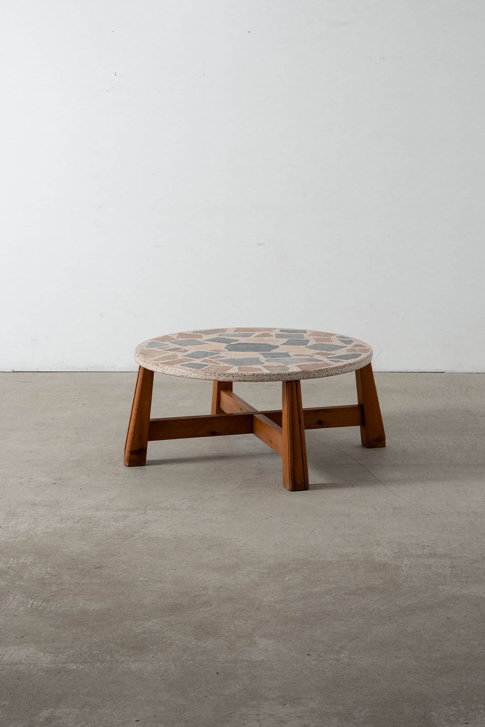 Coffee Table in Terrazzo and Wood