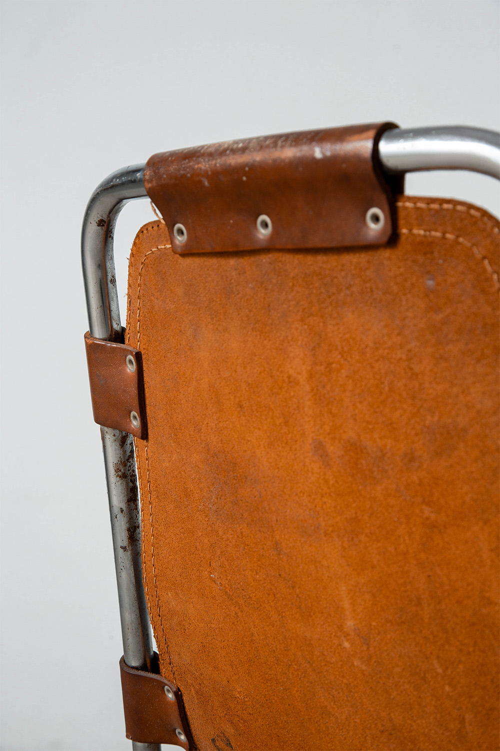 Les arcs Chair in Leather and Steel by Charlotte Perriand