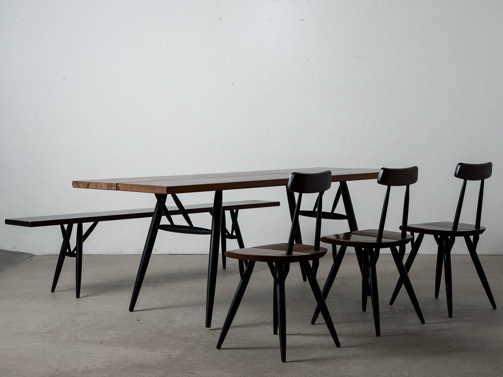 ‘Pirkka’ Bench by Ilmari Tapiovaara for Laukaan Puu in Wood