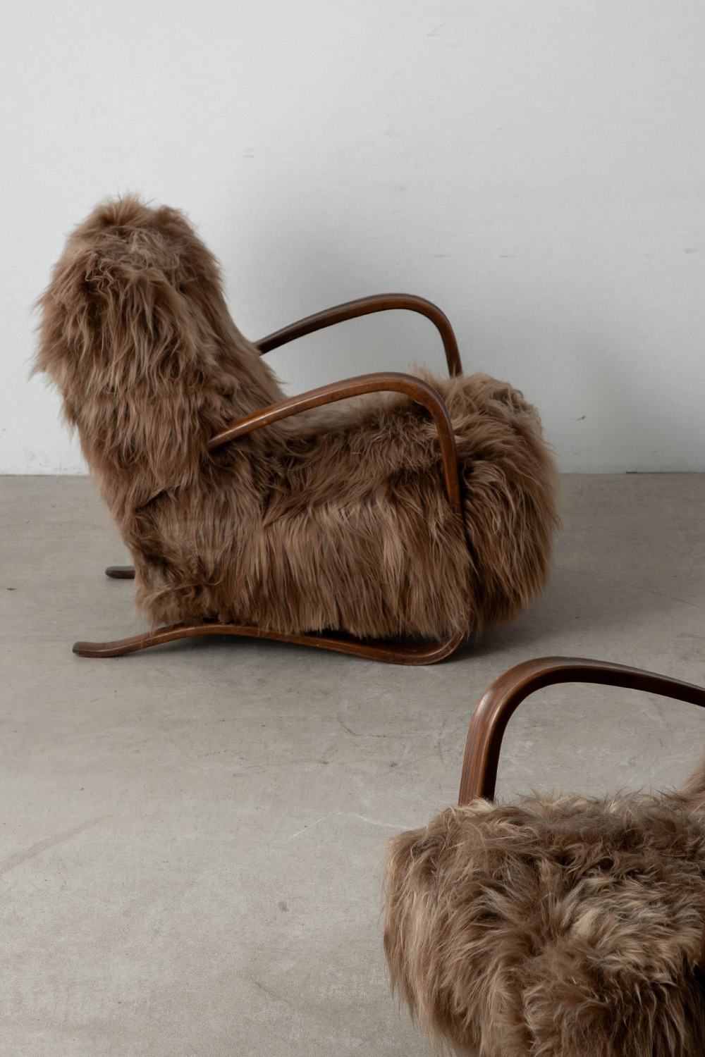 ‘H269’ Lounge Chair Set by Jindrich Halabala for UP Závody in Beech and Sheepskin