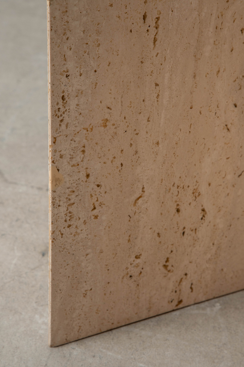Dining Table in Travertine and Glass