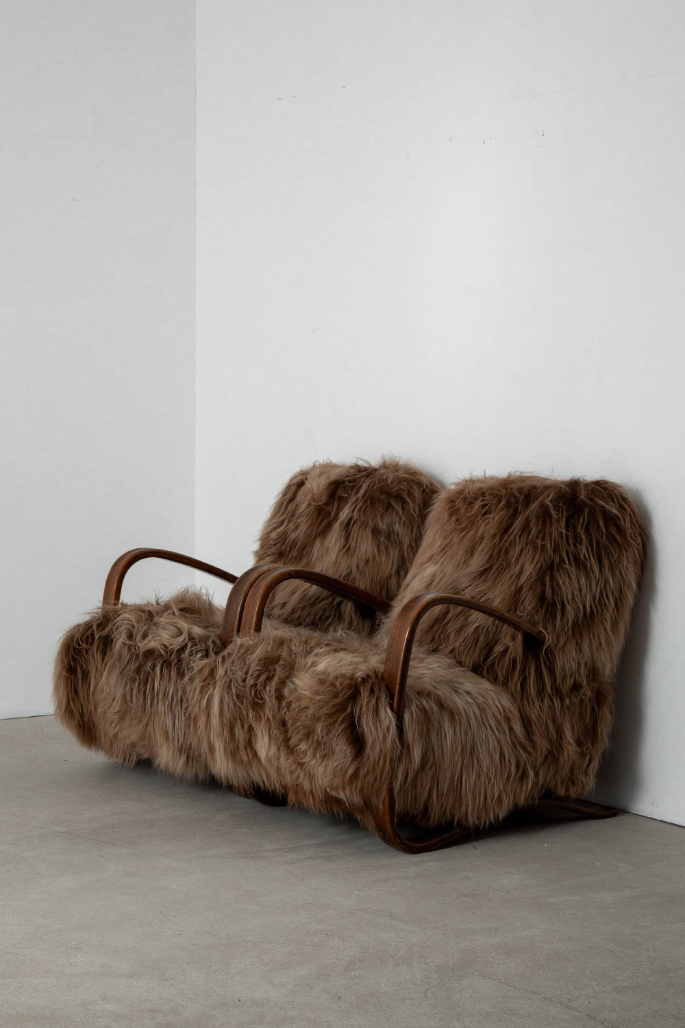 ‘H269’ Lounge Chair Set by Jindrich Halabala for UP Závody in Beech and Sheepskin