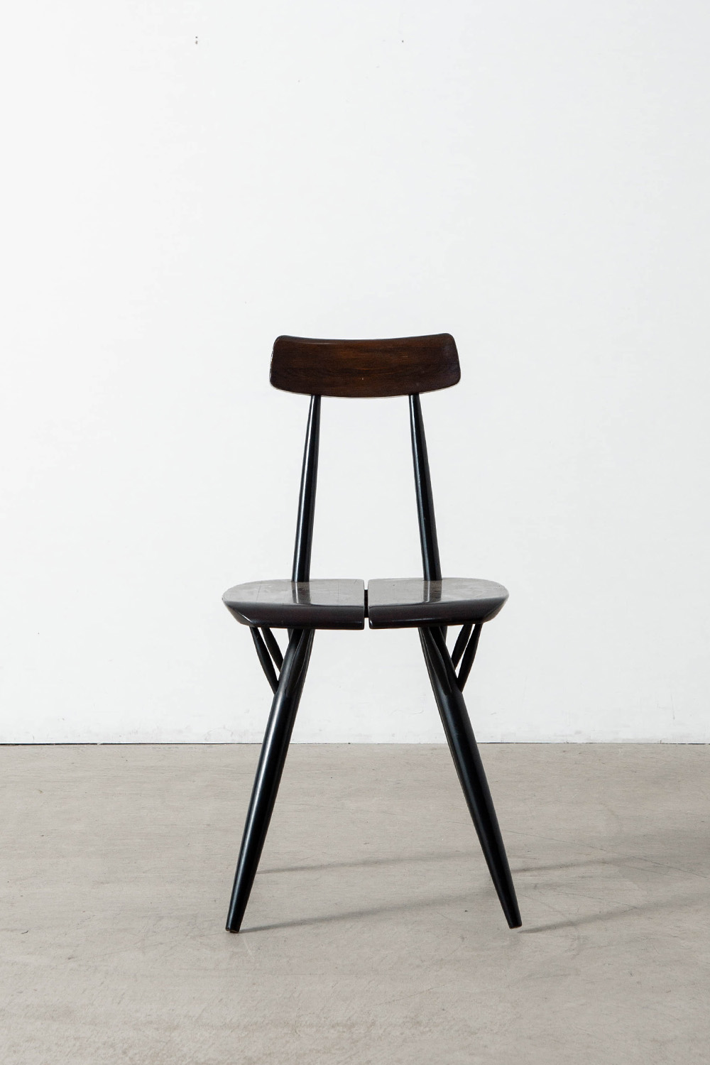 ‘Pirkka’ Chair by Ilmari Tapiovaara for Laukaan Puu in Wood and Dark Brown