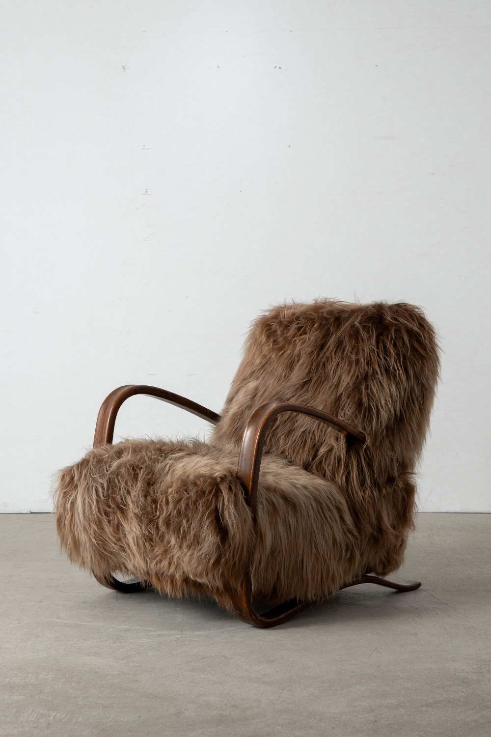 ‘H269’ Lounge Chair Set by Jindrich Halabala for UP Závody in Beech and Sheepskin