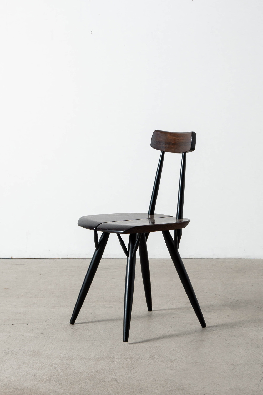 ‘Pirkka’ Chair by Ilmari Tapiovaara for Laukaan Puu in Wood and Dark Brown