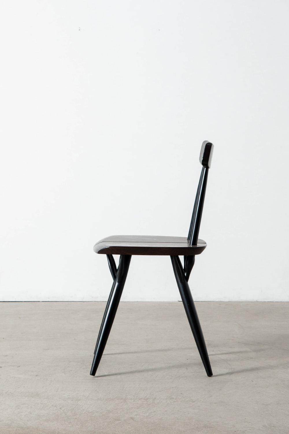 ‘Pirkka’ Chair by Ilmari Tapiovaara for Laukaan Puu in Wood and Dark Brown