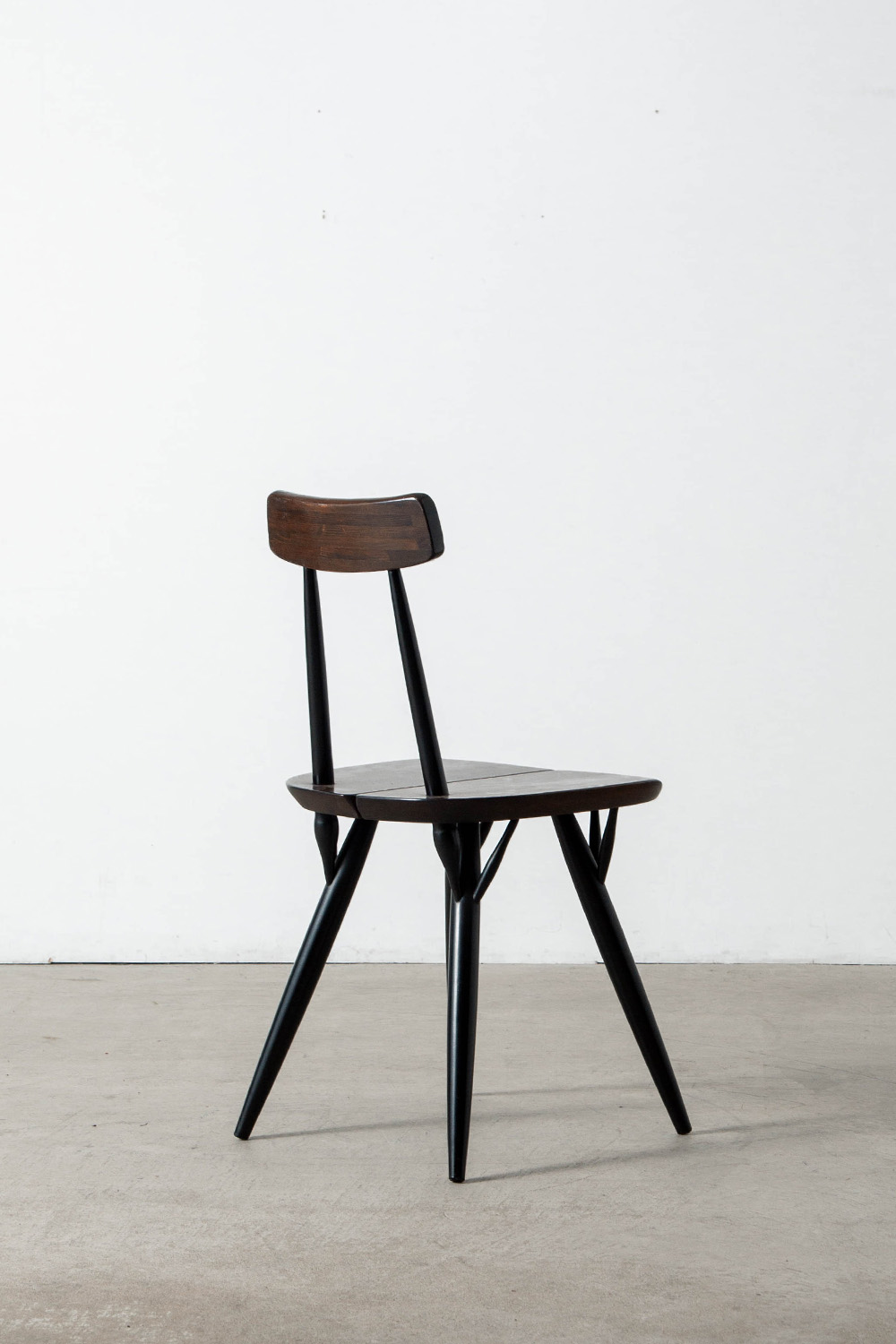 ‘Pirkka’ Chair by Ilmari Tapiovaara for Laukaan Puu in Wood and Dark Brown