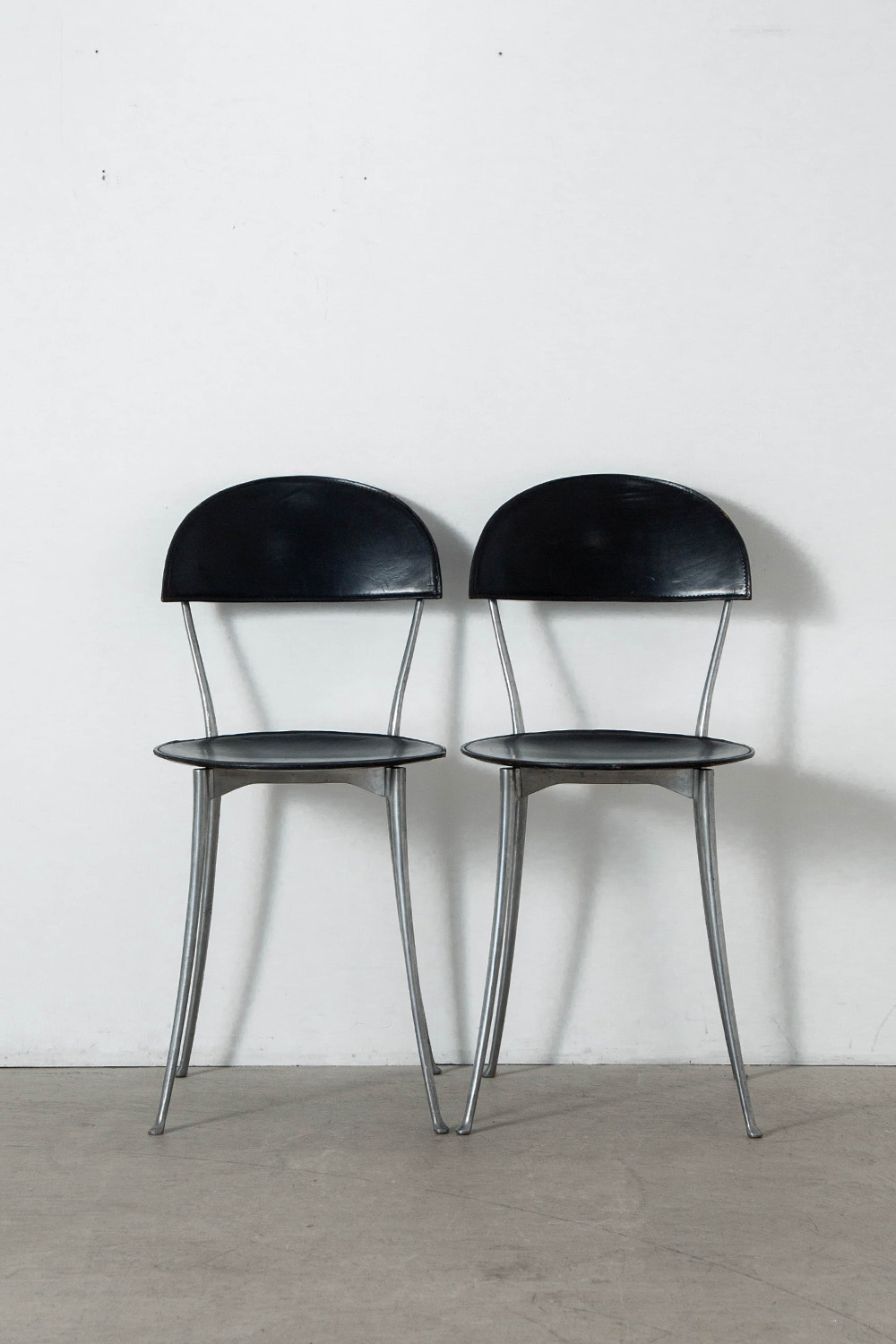 ‘Tonietta’ Chair by Enzo Mari for Zanotta in Aluminium and Leather