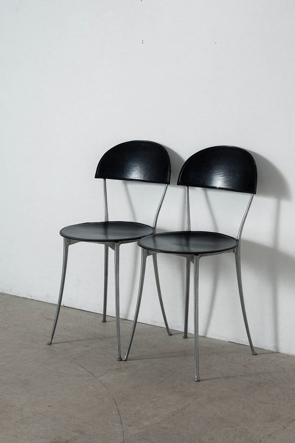 ‘Tonietta’ Chair by Enzo Mari for Zanotta in Aluminium and Leather