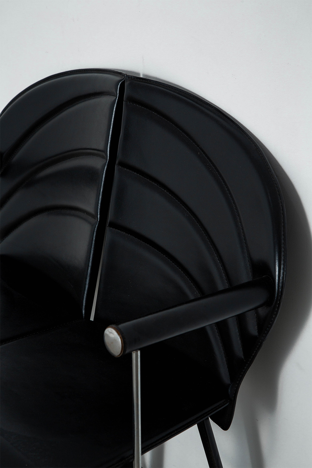 Dining Chair by Mario Morbidelli for NAOS in Leather , Chrome and Steel