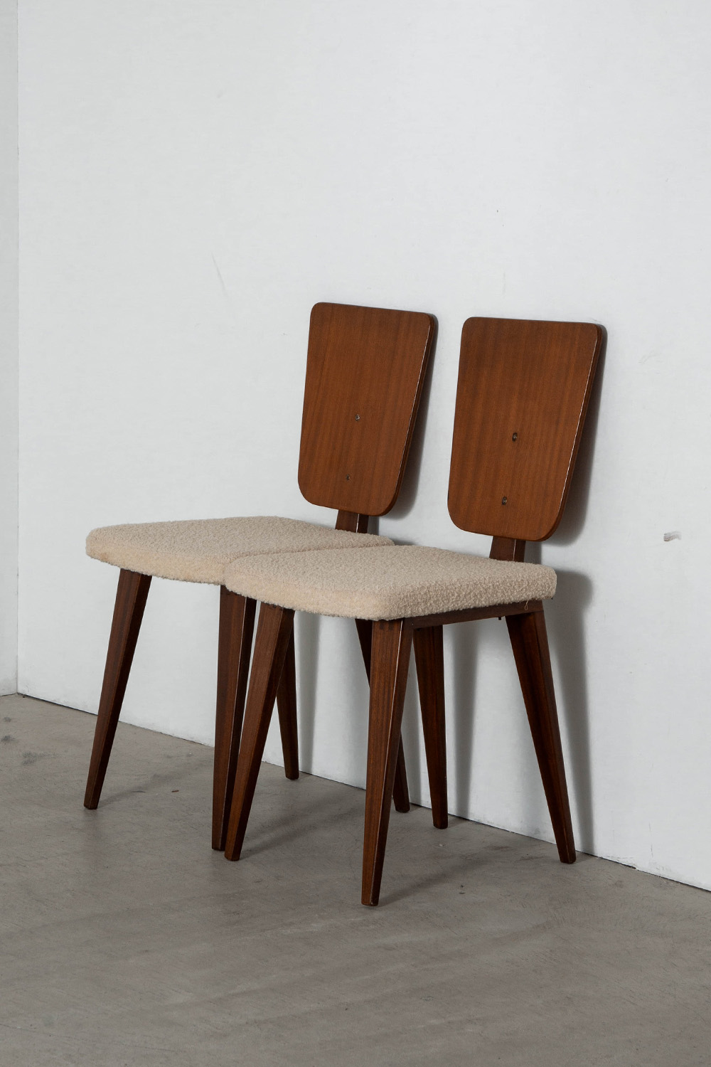 Dining Chair by André Sornay for Sornay Meubles in Wood and Fabric
