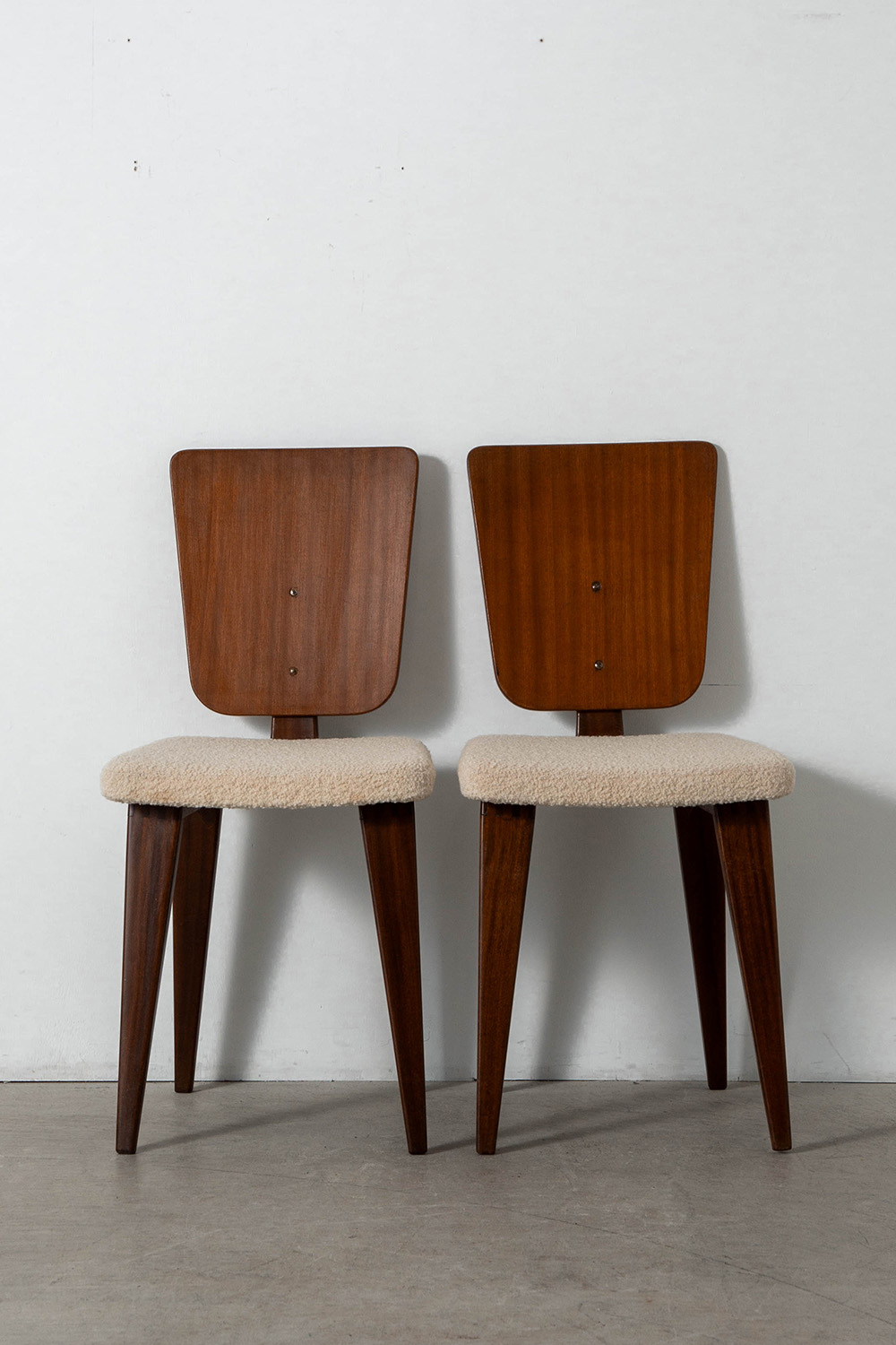 Dining Chair by André Sornay for Sornay Meubles in Wood and Fabric