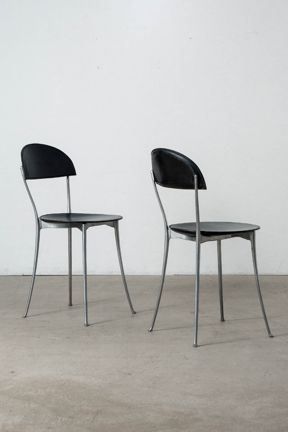 ‘Tonietta’ Chair by Enzo Mari for Zanotta in Aluminium and Leather