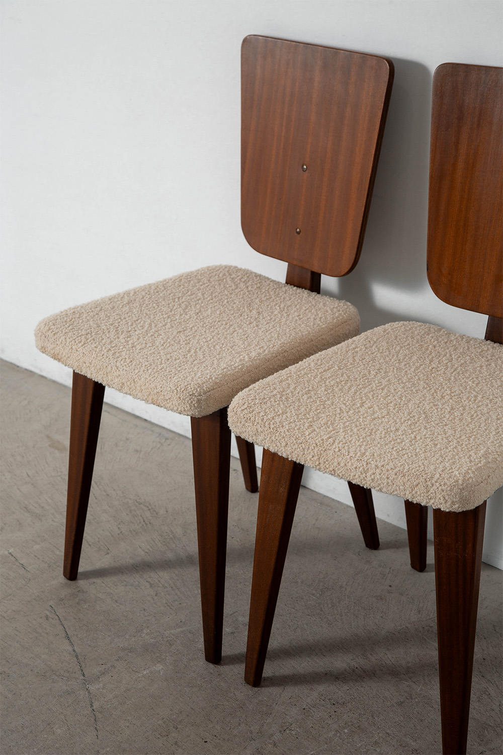 Dining Chair by André Sornay for Sornay Meubles in Wood and Fabric