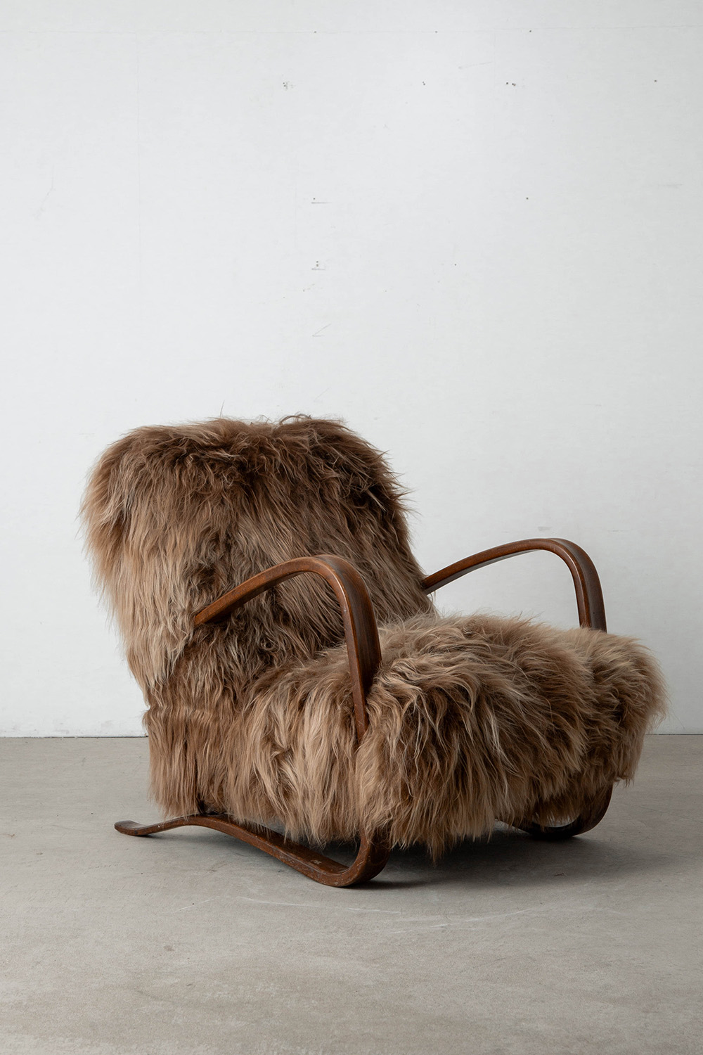 ‘H269’ Lounge Chair Set by Jindrich Halabala for UP Závody in Beech and Sheepskin