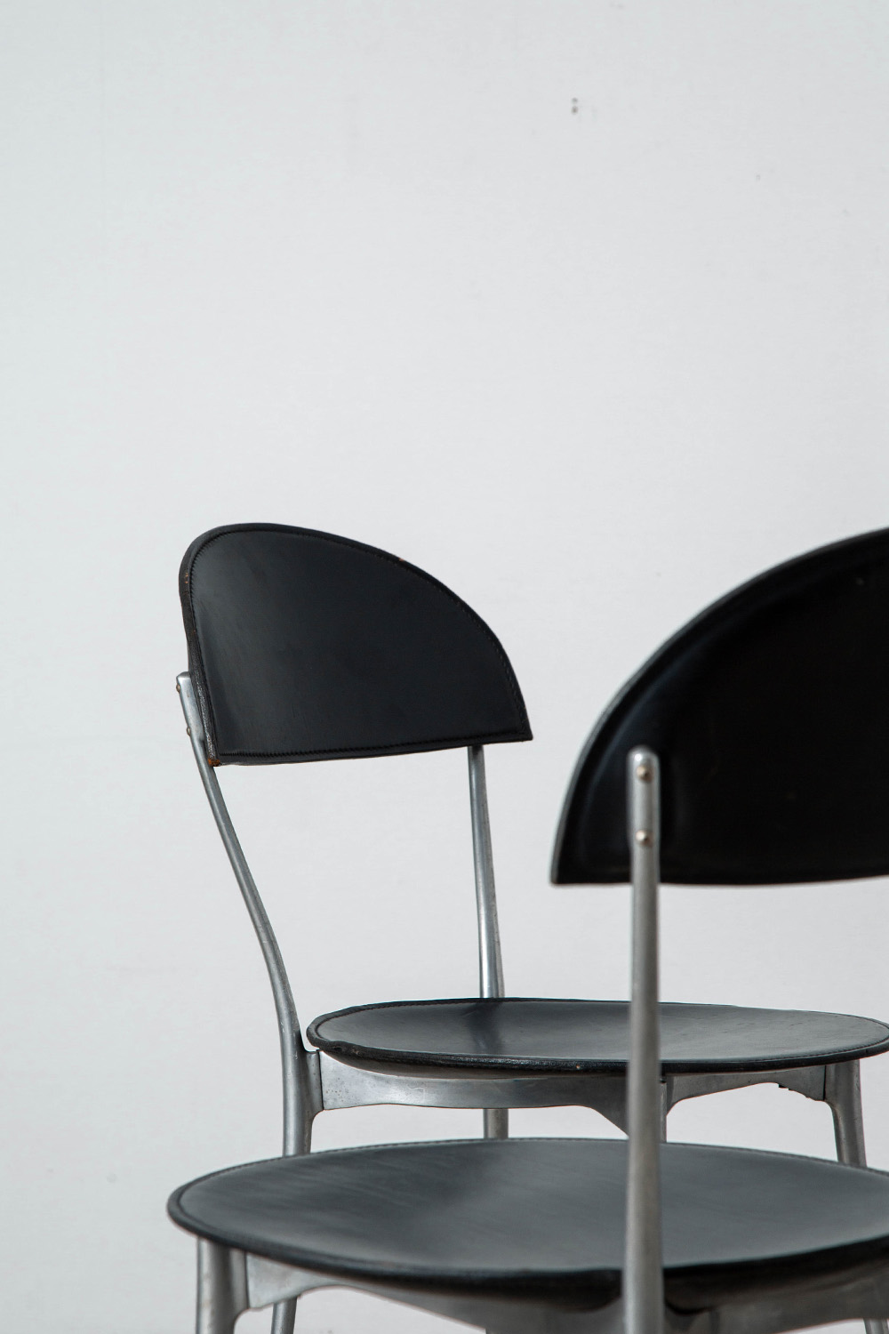 ‘Tonietta’ Chair by Enzo Mari for Zanotta in Aluminium and Leather