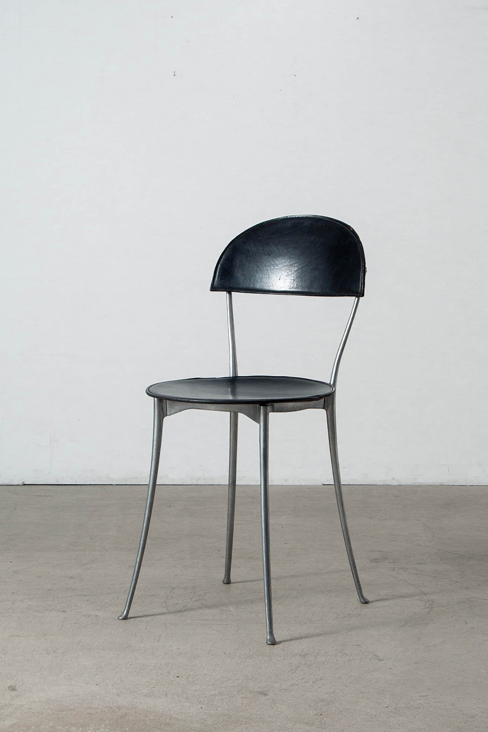‘Tonietta’ Chair by Enzo Mari for Zanotta in Aluminium and Leather